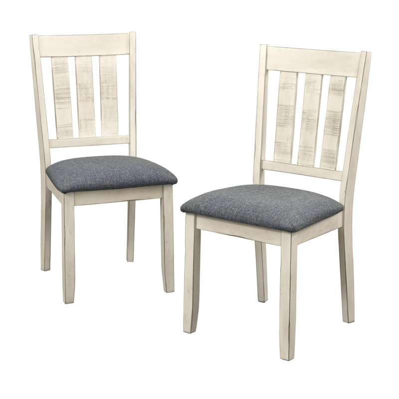 Rhem Upholstered Slat Back Dining Chair, White