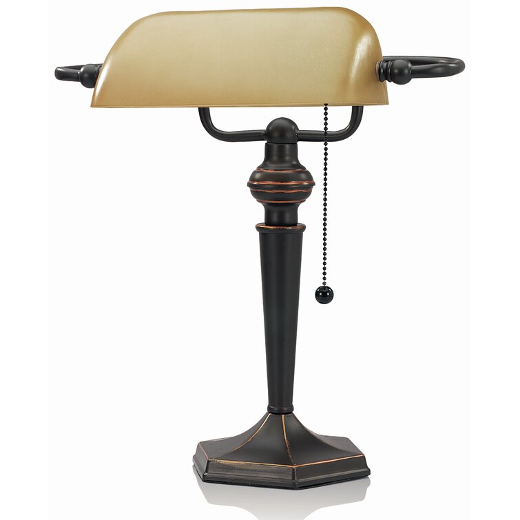 14.96 Bankers Desk Lamp with Pull Chain Switch Plug in Fixture，Vintage  Desk Lamps，Library Lights
