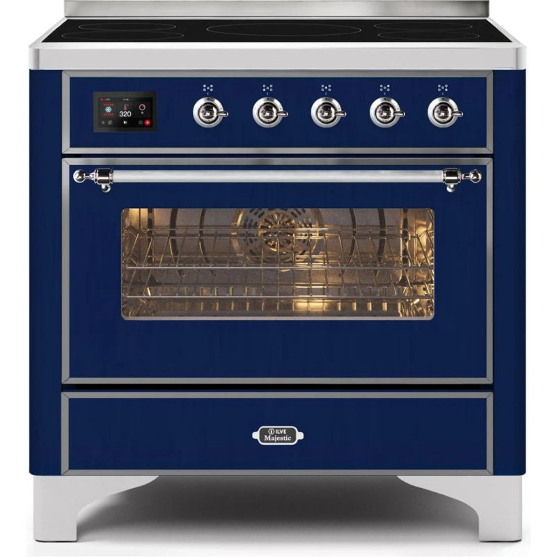 Majestic II Series 36" 3.5 cu. ft. Freestanding Electric Range, Midnight Blue/Chrome