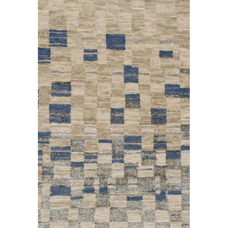 Moroccan Hand Knotted Geometric Area Rug, Rectangle 8' x 10'