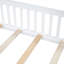 Lit double en bois pleine grandeur avec garde-corps blanc - Maison facile à assembler pour une atmosphère blanche et confortable