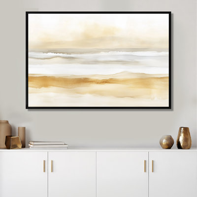 Toile plage tropicale, art mural or blanc, Celsey