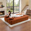 Canapé-lit modulaire convertible 2-en-1 avec matelas en mousse à mémoire de forme - Aucun assemblage requis, canapé-lit peu encombrant pour le salon, la chambre à coucher, studio-HS6004-BRO-1884847471