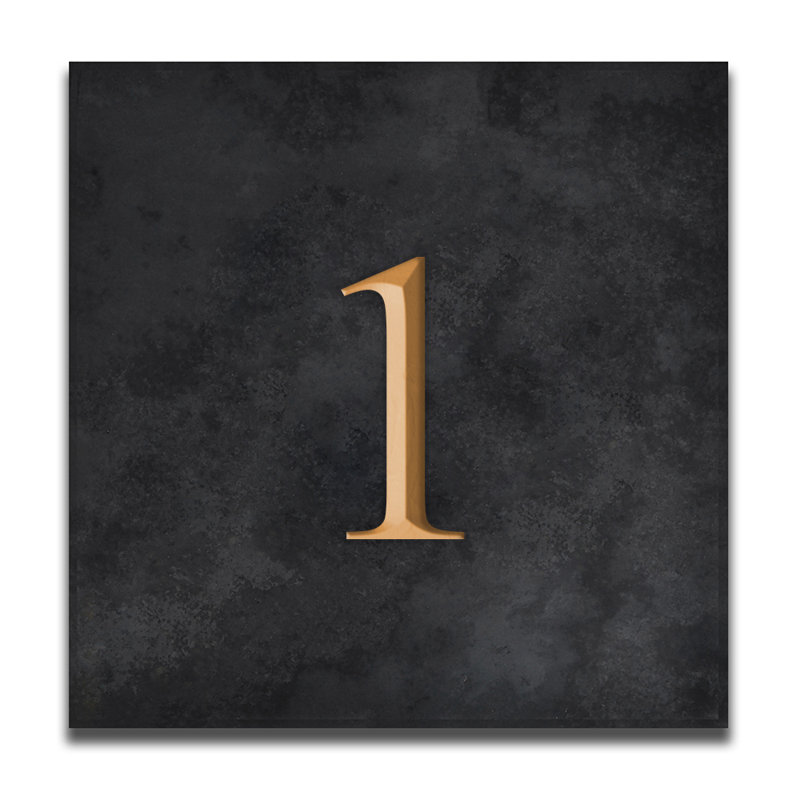 Velia 17.78cm H Stone House Number, Gold, 1