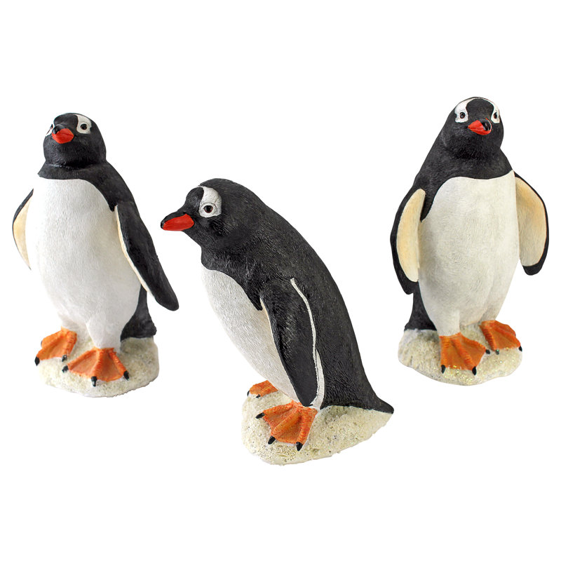 Ensemble de 3 statues bébé pingouin