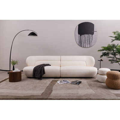 HAMORE - Canapé à nuage incurvé moderne de 110 po - canapé minimaliste à dossier bas, canapé sans accoudoirs avec design à 4 places, canapé de luxe pour le salon, appartement.