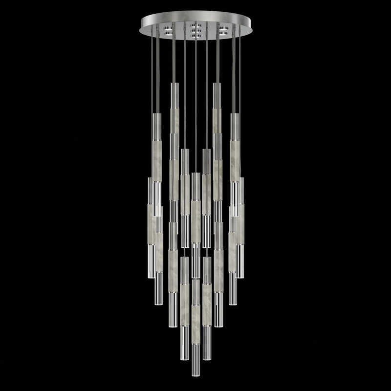 Antonia 25 - Light LED Pendant, Standard Silver Leaf/Nickel