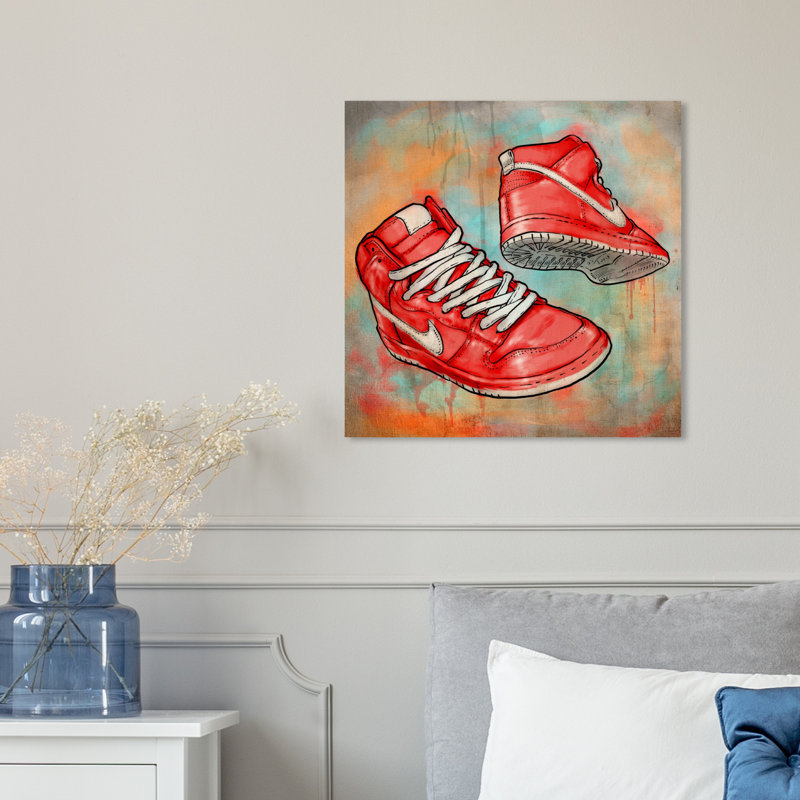 « cerise kicks », art sur toile Samir, H 16 po x l 16 po x P 1,5 po