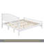Structure de très grand lit avec tête de lit arquée, lit double plateforme en bois, aucun sommier requis, assemblage facile, silencieux, blanc-133408471-133408474