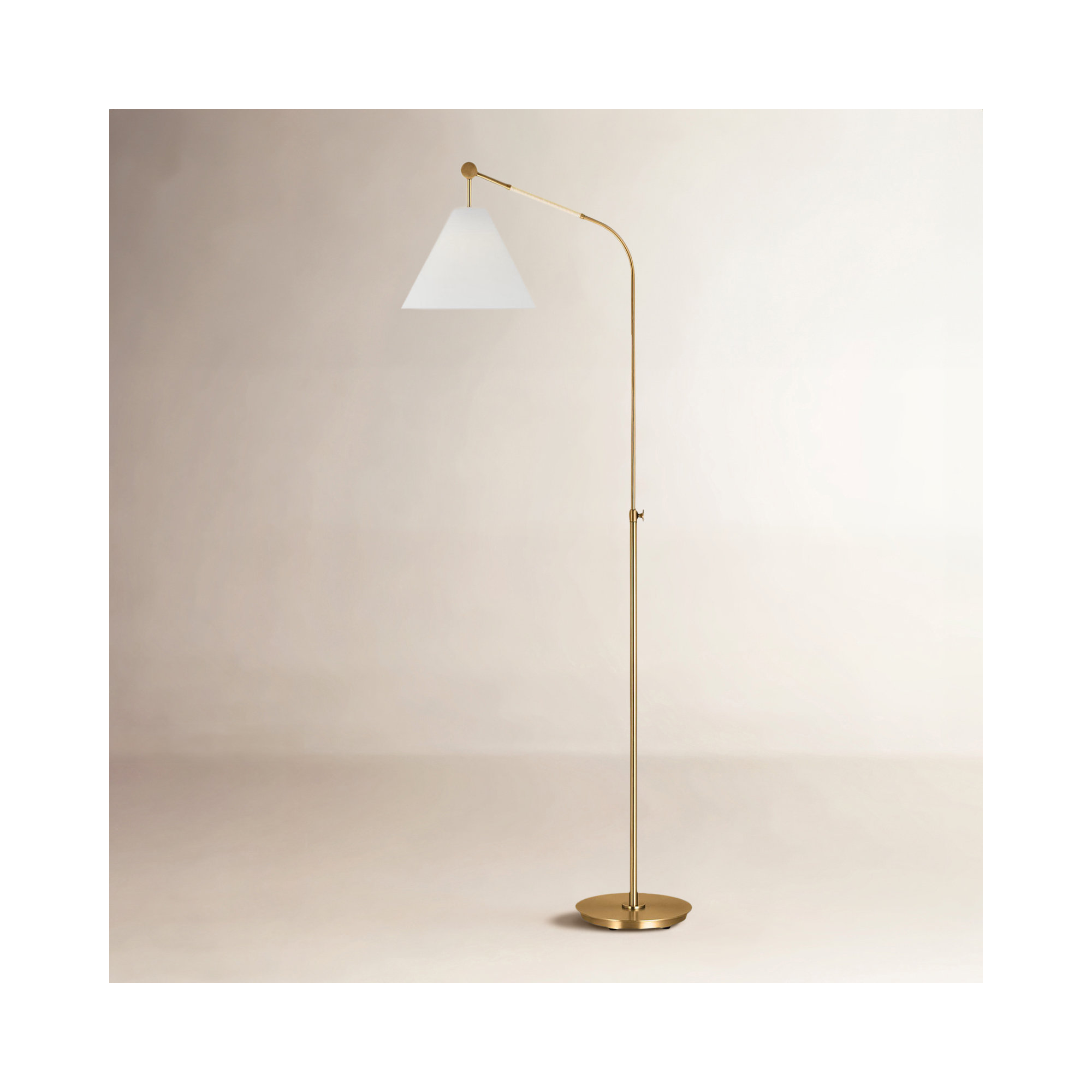 63.62'' Dimmable Floor Lamp, Burnished Brass