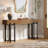 62.99" Long Console Table For Entryway, Industrial Wooden Sofa Table With Sturdy Metal Legs For Hallway, Living Room, Entrance-418491178