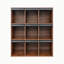 Bibliothèque de rangement 3x3 cubes avec portes rabattables, vitrine à 9 compartiments