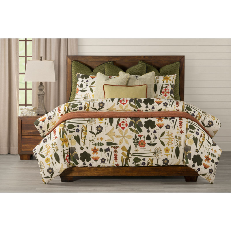 Botanical Print Duvet Cover & Insert Set, California King Duvet Cover + 5 Shams + 3 Pillows