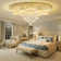W32 Modern Crystal Chandelier Crystal Flush Mount LED Ceiling Light Fixture for Living Room Foyer Dining Room Hallway Dimmable 2700k 4500k 6000k