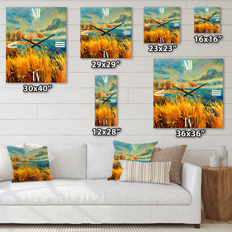 Horloge murale Vibrant Sunset on Lake, Petit