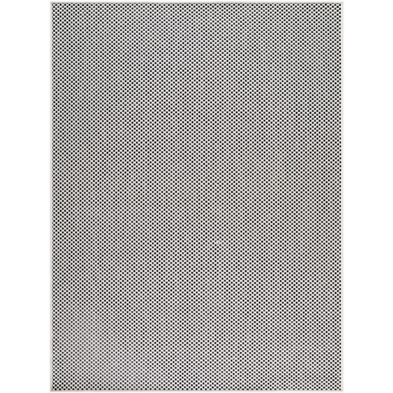 Tapis extérieur tissé à la machine Galey Alix x Livabliss Barberry, Noir, Rectangle 2 pi x 2 pi 11 po