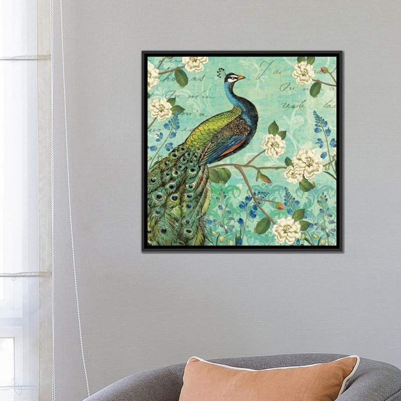 Peacock Arbor V, impression sur toile tendue, H 26 po x l 26 po x P 1,5 po, Toile tendue, Pas de tapis