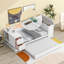Lit de jour simple avec accoudoirs de rangement, lit gigogne et station de charge, blanc
