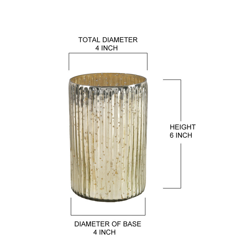Vase de table en verre Granit, H 6 po x l 4 po x P 4 po, Champagne