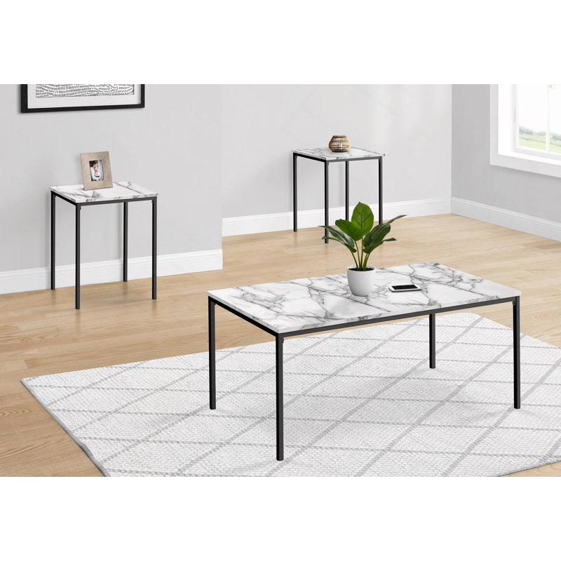 Table Set, 3Pcs Set, Metal, Contemporary