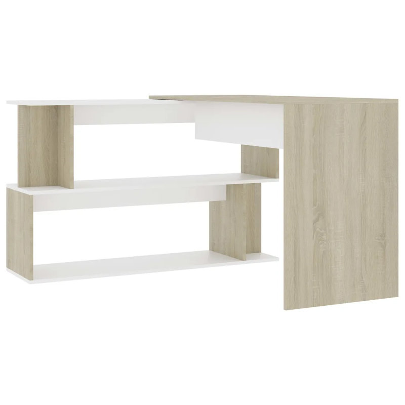Anastazja Writing Desk, White and Sonoma Oak