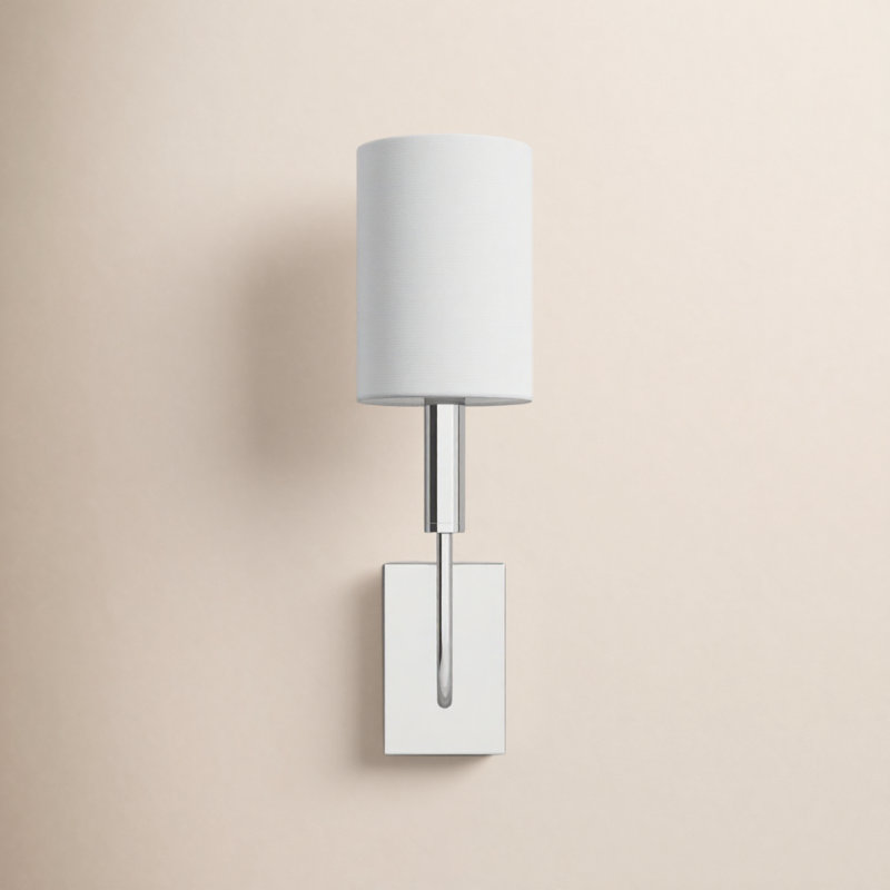Applique murale à 1 lumière à intensité variable pour bougie Tedder, Nickel poli