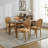 Solid Wood Frame Dining Chair with Antique Painting and Linen Fabric Set of 2-1800444679-1800444678