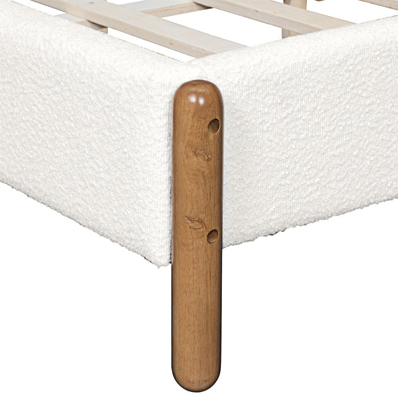 Upholstered Bed Frame With Headboard, King