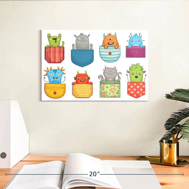Ashelle Pocket Monsters, 8" H x 12" W