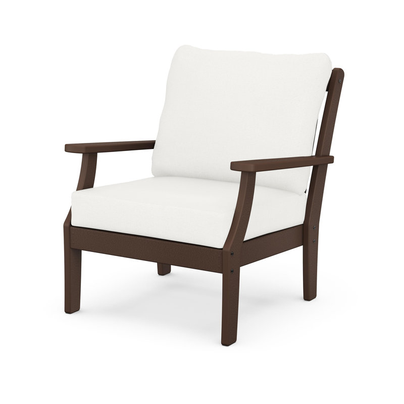 Braxton Deep Seating Chair, Teak, Dune Burlap