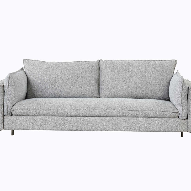 Canapé rembourré 3 places 76,2 po, Lin gris, H 33 po x l 76,2 po x P 30,7 po
