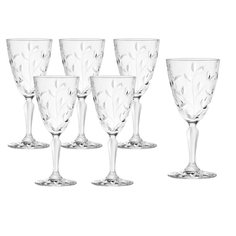 Lorren Home Trends Laurus, ensemble de 6 tiges de vin rouge de 8 oz fabriquées en Italie