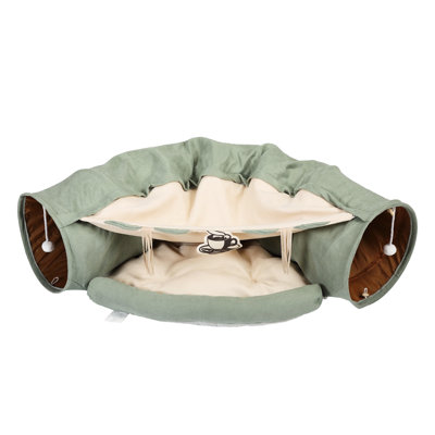 Bright Telescopic Tunnel Pet Delight Area, Cloth, Pp Cotton, Skid- Bottom Cat's Comfort Nest, Cloth Cover, Cotton Inner, Slip Surface