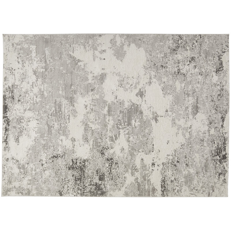 Abstract Grey Area Rug, Rectangle 240 x 300 cm