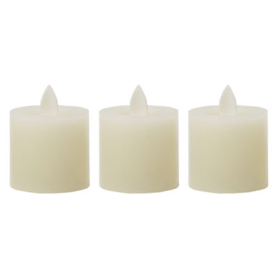 Ensemble de 3 bougies votives en cire ivoire réaliste ivoire