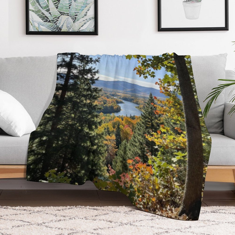 Jeté en flanelle Autumn Forest River Luxury, 30x40in