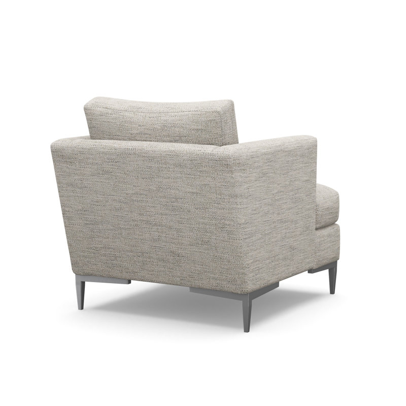 Aiden Accent Chair, Polished Stainless, Merino Porcelain (Performance fabric) 1360-96