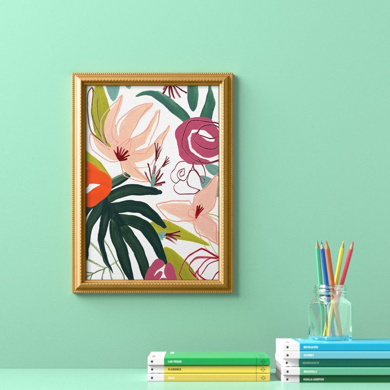 Toile encadrée de qualité supérieure Tropical Confetti III - prête à être accrochée, H 20 po x l 16 po x P 2,5 po