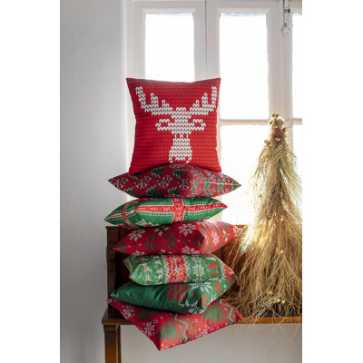 Animal Print White Square Cushion