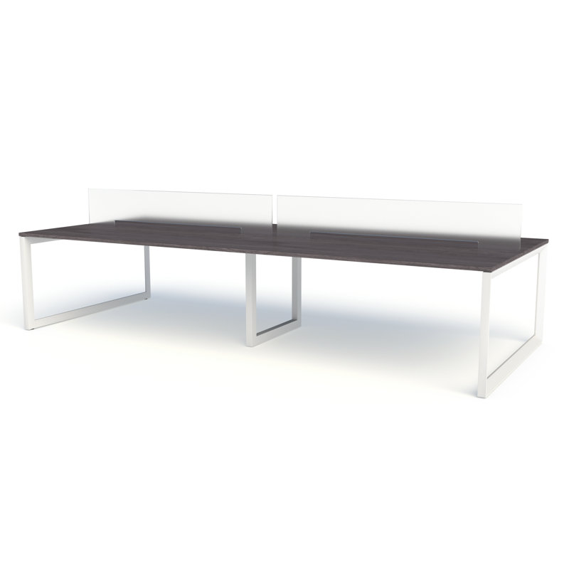 Pivit Frame 4-Person Benching Workstation, 29" H x 141.75" W x 60.5"  D, White