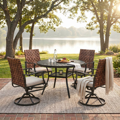 4-Person Outdoor Patio Dining Set With Rattan Chairs
