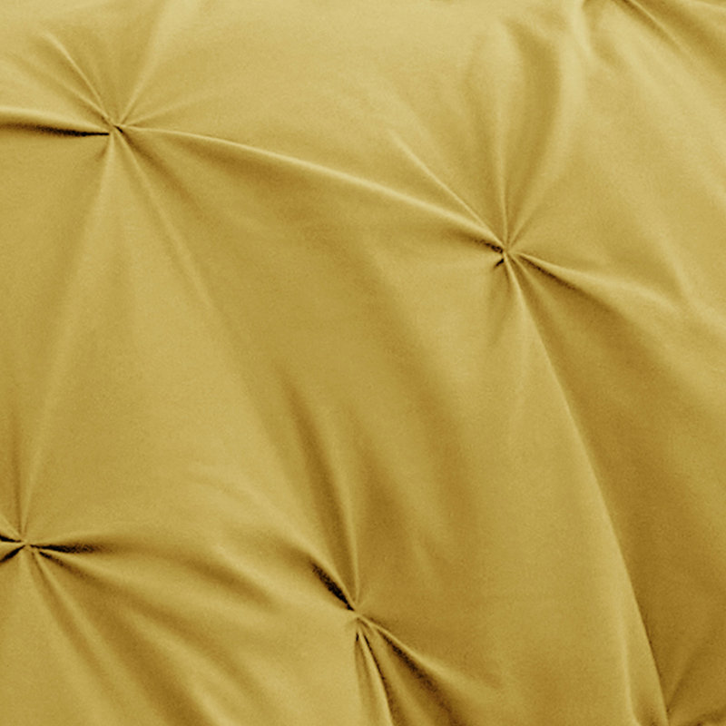 Bedsure King Burgundy Pintuck Bed-in-a-Bag - Mustard Yellow Pinch Pleat Comforter Set with Sheets, Pillowcases & Shams (Set of 7)