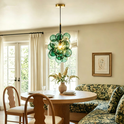 Luminaire suspendu sphère en verre 1 lumière