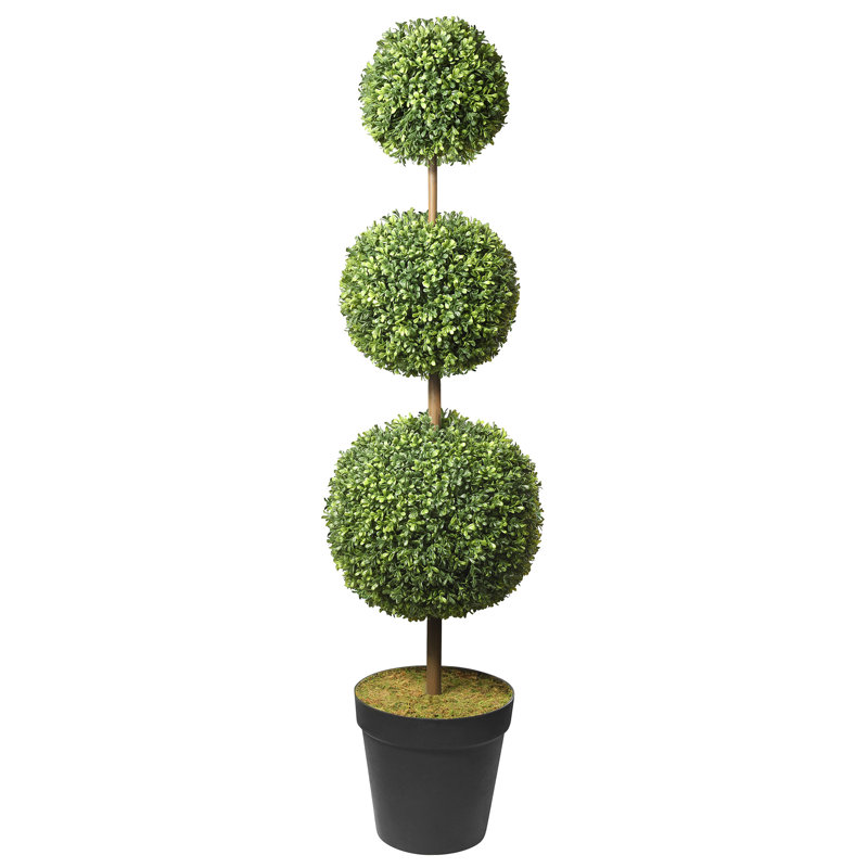 Topiaire ajustable en faux buis en pot, H 64 po x l 15 po x P 15 po