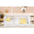For Kids Bedroom, Queen Size Floor Bed Frame with Fence and Access Door, Metal Construction, Crisp White-129380413