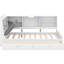 Lit plateforme simple en bois blanc avec tête de lit avec rangement, 2 tiroirs, tablettes pratiques pour le rangement dans la chambre à coucher