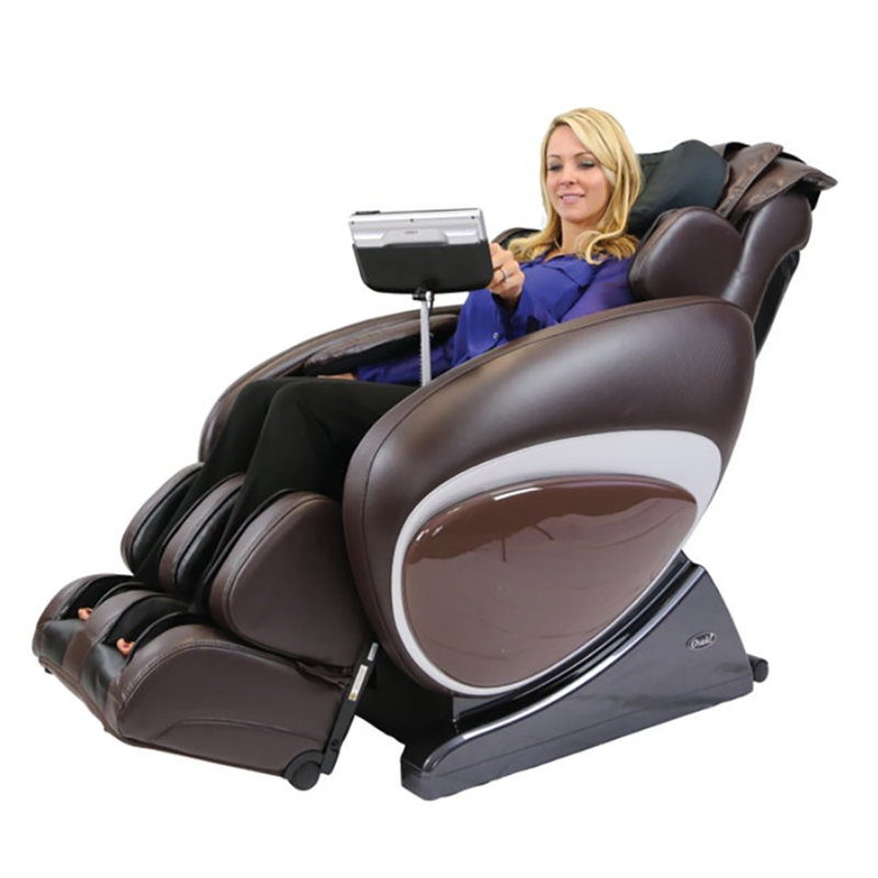 Osaki Faux Leather Heated Massage Chair, Brown Faux Leather
