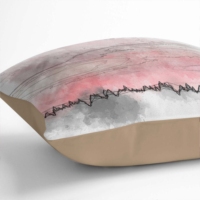 Abstract Square Cushion, 55cm H x 55cm W x 20cm D, Stone