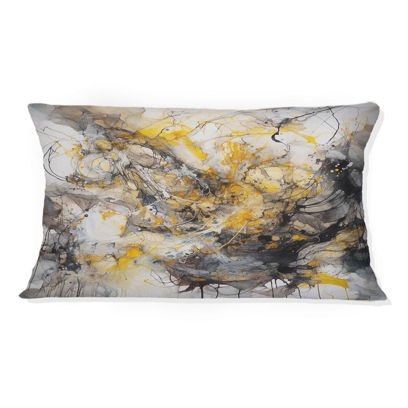 Coussin décoratif jaune et jaune Marble Symphony II