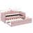 Twin XL Size Upholstered Daybed With Pull-Out Bed And LED Light, Pull-Out Bed Adjustable-1937738193